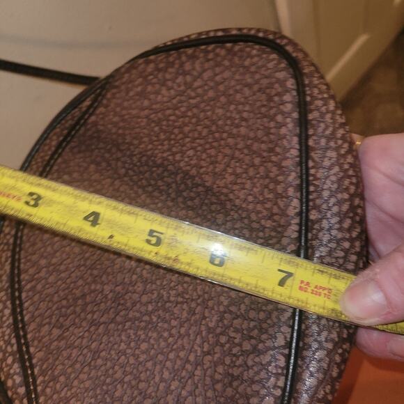 Bush Australia Kangaroo Crossbody Purse Pebbled Brown Leather - Picture 8 of 11